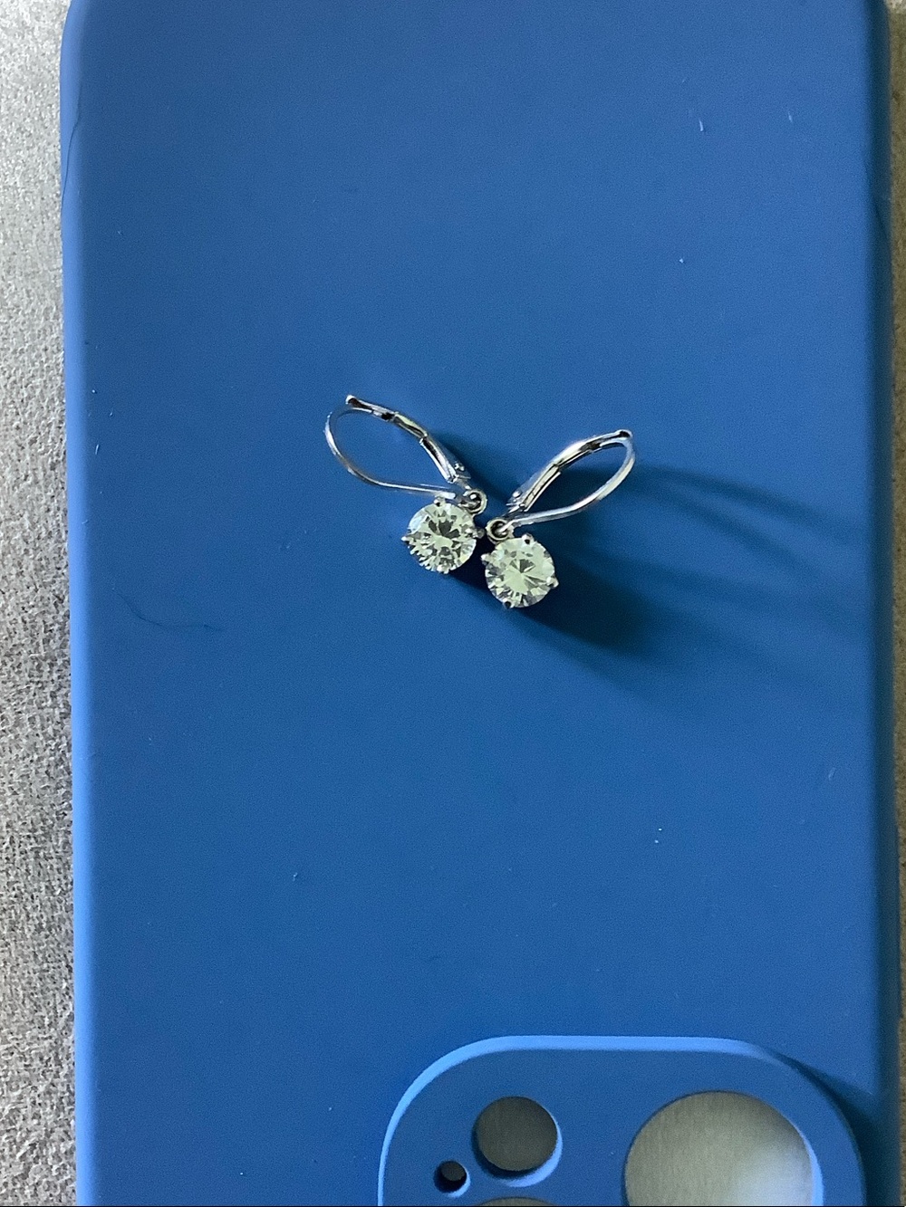 Sterling Silver Clear Crystal Drop Earrings